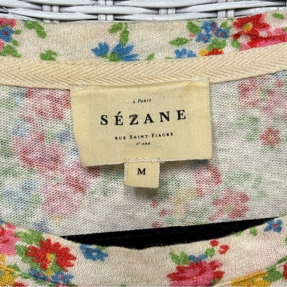 Sezane Martha Secret Garden Floral Tee Size MEDIUM - Picture 5 of 7